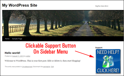 Add A Clickable Support Button To Your Sidebar Menu Using A Text Widget