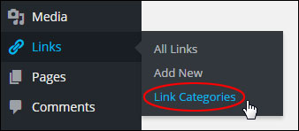 WordPress Links Menu - Link Categories