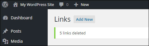 Deleted links notification