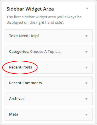 Recent Posts WordPress widget