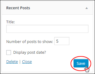 Recent Posts widget settings
