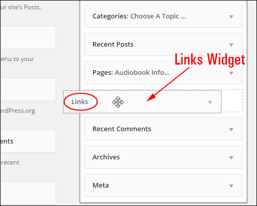 Making Links Widget active