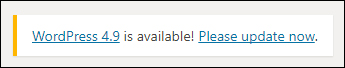 WordPress version 4.9 - WP Update