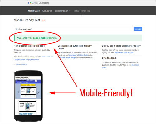 Google Mobile Testing Tool