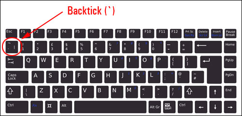 Formatting Shortcuts - Backticks