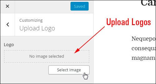 Theme Customizer - Upload Logos